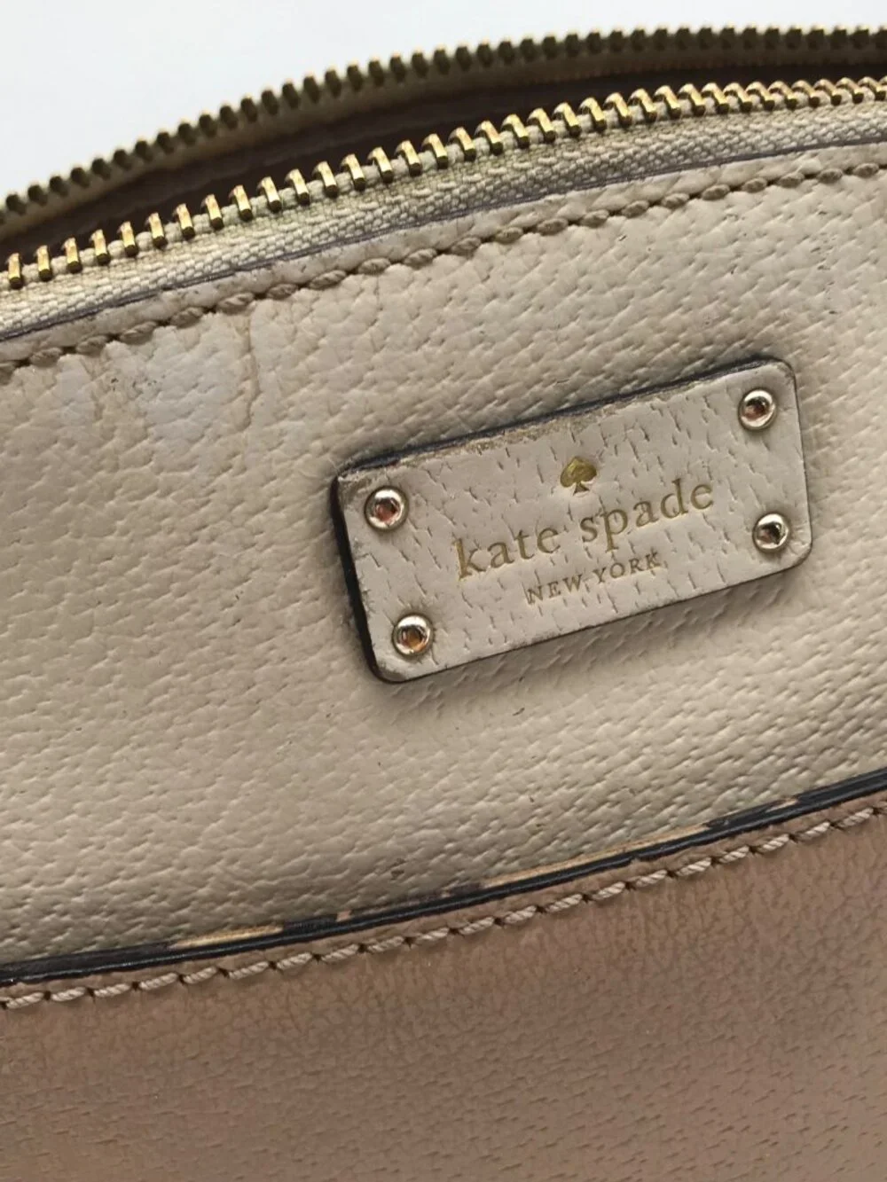 Kate Spade Mauve & Ivory Pebbled Leather Grove Street Millie Crossbody Bag
